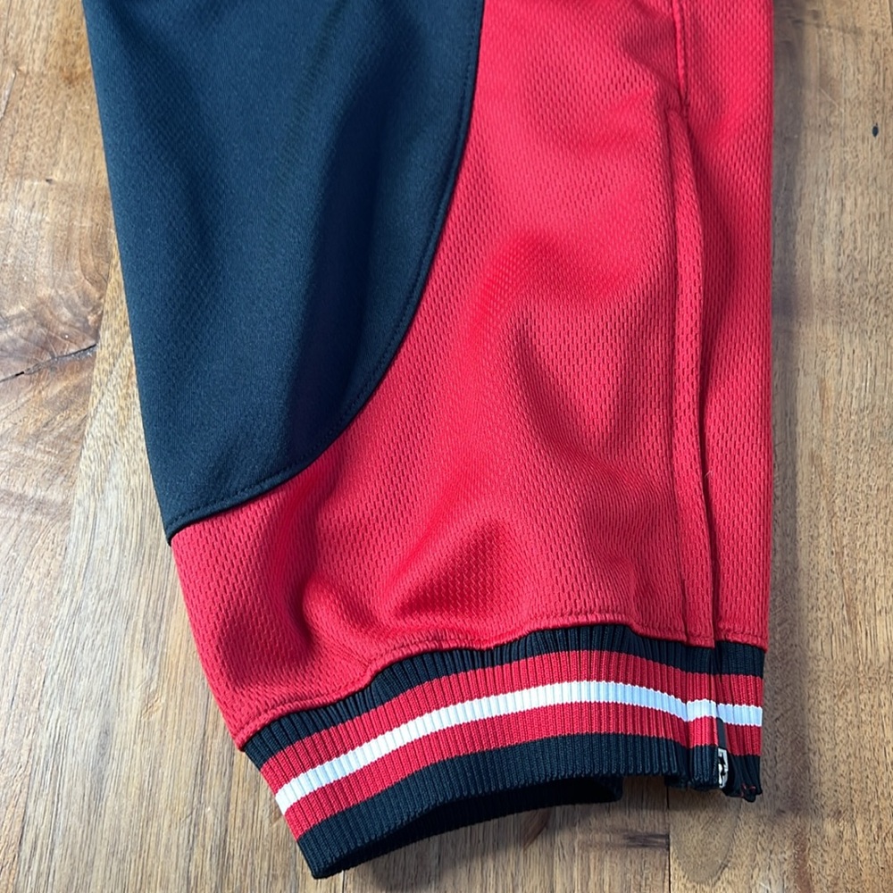 Nike Air Jordan Jogger Pants Wide Loose Leg Warm Up Basketball Red Black Sports - Picture 5 of 12